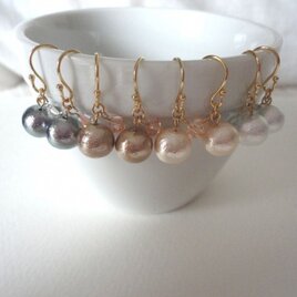 4種のコットンパールピアス