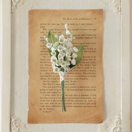 染め花のスズランのコサージュ