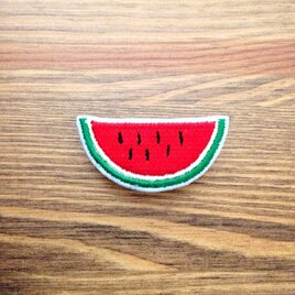 刺繍ブローチ　「スイカ２」の画像