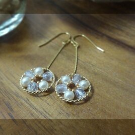 白い花　pierce・earring