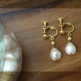 コットンパール　S　pierce・earringの画像