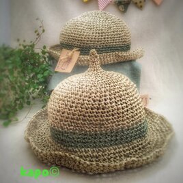 和紙の麦わらどんぐり帽子《大人Lサイズ〜61㎝》の画像