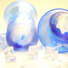 海辺のグラス <パラソルとビーチチェア>