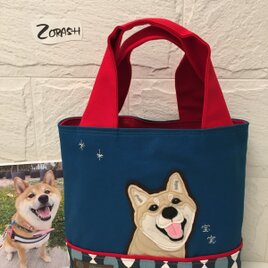 Eさまオーダー品・柴犬ショルダートートバッグの画像