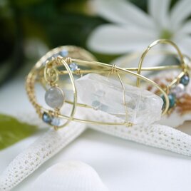 1982 水晶 ワイヤーアートバングル