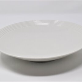 有田焼　窯元　博泉窯　灰釉線文皿　中村慎　作　陶芸家　手づくり　シンプル　カレー皿　パスタ皿　贈り物　ギフト　食器　プレート