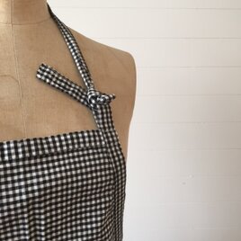 イルエプロン　コットンギンガムブラック