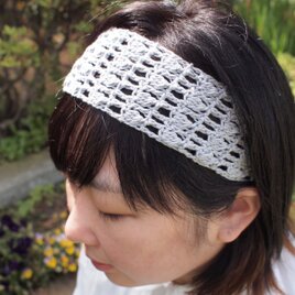＊送料無料＊透し模様のシンプルヘアバンド【グレー】の画像
