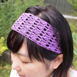 ＊送料無料＊透し模様のシンプルヘアバンド【パープル】の画像