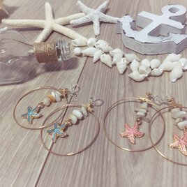 starfish earring PINKの画像