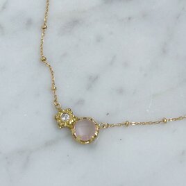 moonlight necklace K18 (ﾛｰｽﾞｸｫｰﾂ)【FN157】の画像
