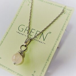 10月の誕生石！ローズクォーツのネックレス・電球型【silver】