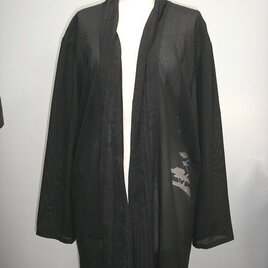 正絹黒絽のロングジャケットの画像
