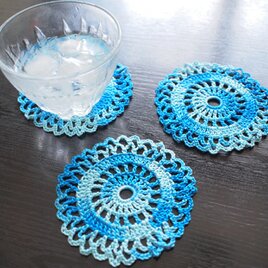 ＊配送無料キャンペーン中＊maaru コースター ブルー系【10.0cm】