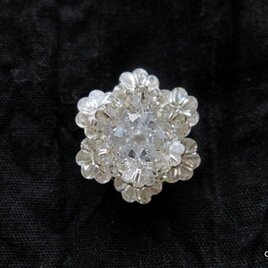 雪の結晶クリスタルフラワーの帯留め