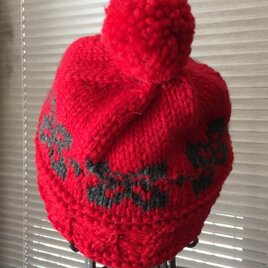 SALE!真っ赤な編み込みのキャップ