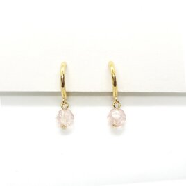 ローズクォーツ フープイヤリング