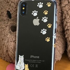 iPhone　グリッターデコケース　愛猫の画像