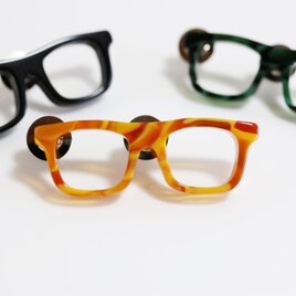 メガネラぺルピンMW（ウェリントン、Mサイズ、長針、山吹）