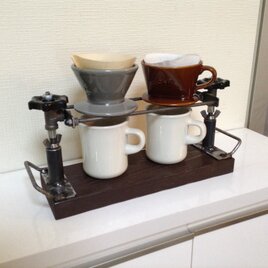 ドリップスタンド ガス管アイアンウッド 持ち手付き 黒ハンドル