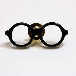 メガネラぺルピン（丸メガネ、Sサイズ、長針、黒）の画像