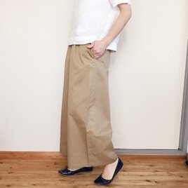 コットンワイドパンツ9分丈    ベージュ