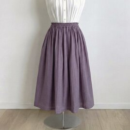 国産リネンギャザースカート◇グレー | iichi 日々の暮らしを心地よく