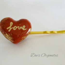 ハートチョコレートカラーヘアピン　"Love"の画像