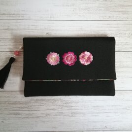 日本刺繍    通帳ケース  桜三種の画像