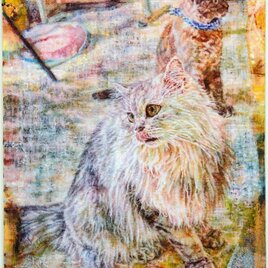 受注制作/動物肖像画(猫や犬や鳥など似顔絵)承ります。[画材：キャンバス/油彩](オーダー)の画像