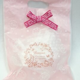 丸形BOXアレンジ用のお渡しバッグ　（ピンク）