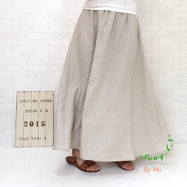 麻 de エレガスリーク＊フワッとAライン リネンスカート 受注生産 選べるカラー S.M.Lサイズ変更可