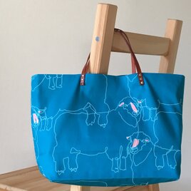 A4横の革持ち手トート（ひつじ）