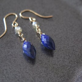 【14kgf】*ラピスラズリ*マーキス*ピアス/イヤリング