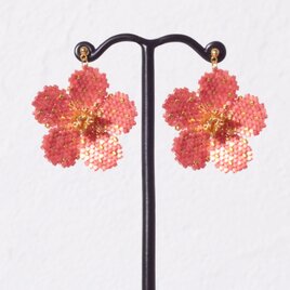 Bijoux Flower Earring ( crimson red )の画像