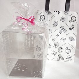 ラッピングＡタイプ　（英字）　陶器アレンジ用ラッピング＆お渡しBAGのセット