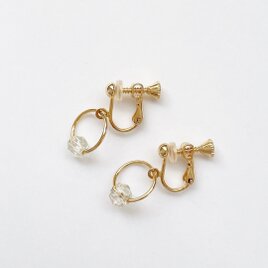 レモンクォーツ フープイヤリング