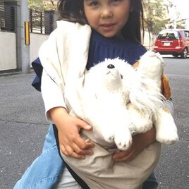 犬用抱っこ紐　犬用抱っこ紐 黒×生成り 麻55%綿45%