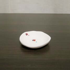 白彩-ミニ皿（RED）の画像