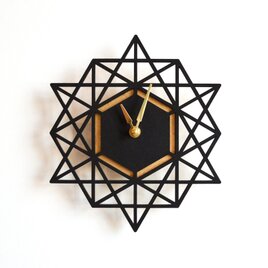 Decoylab モダン・ジオメトリーの掛け時計 Large（BLACK-L）の画像