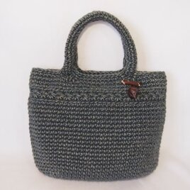 草木染め麻ひもバッグ　藍の重ね染め