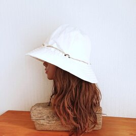 シンプルハット : 綿麻【キナリ】の画像