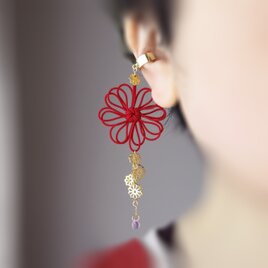 かたっぽイヤーカフ「しゃなり・紅」