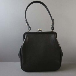plain gama hand bag -square (black)の画像