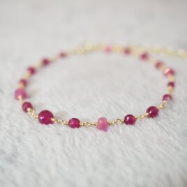 ルビー＋ピンクサファイア 一連ブレスレット