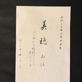 命名書「尽きない愛と願いをこめて」ご依頼を承りますの画像