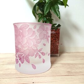 -八重桜 花吹雪- ロックグラス 単品pink