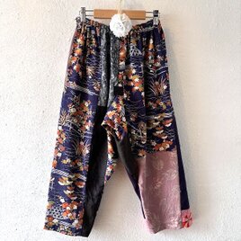 着物・浴衣リメイクサルエルパンツ　春夏秋冬