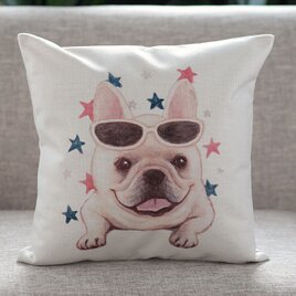 クッションカバー ドッグ フレンチブル サングラス 北欧デザイン jubileecushionai014