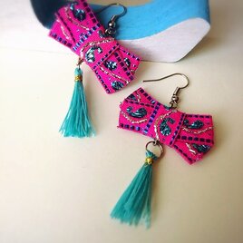 ベトナム刺繍のリボンピアス〜Vietnam ricamo〜の画像